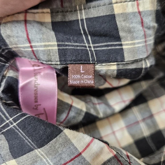 l.e.i Sundresses by Taylor Swift Black Plaid Button-down Dress Size L (Juniors) - Picture 4 of 12